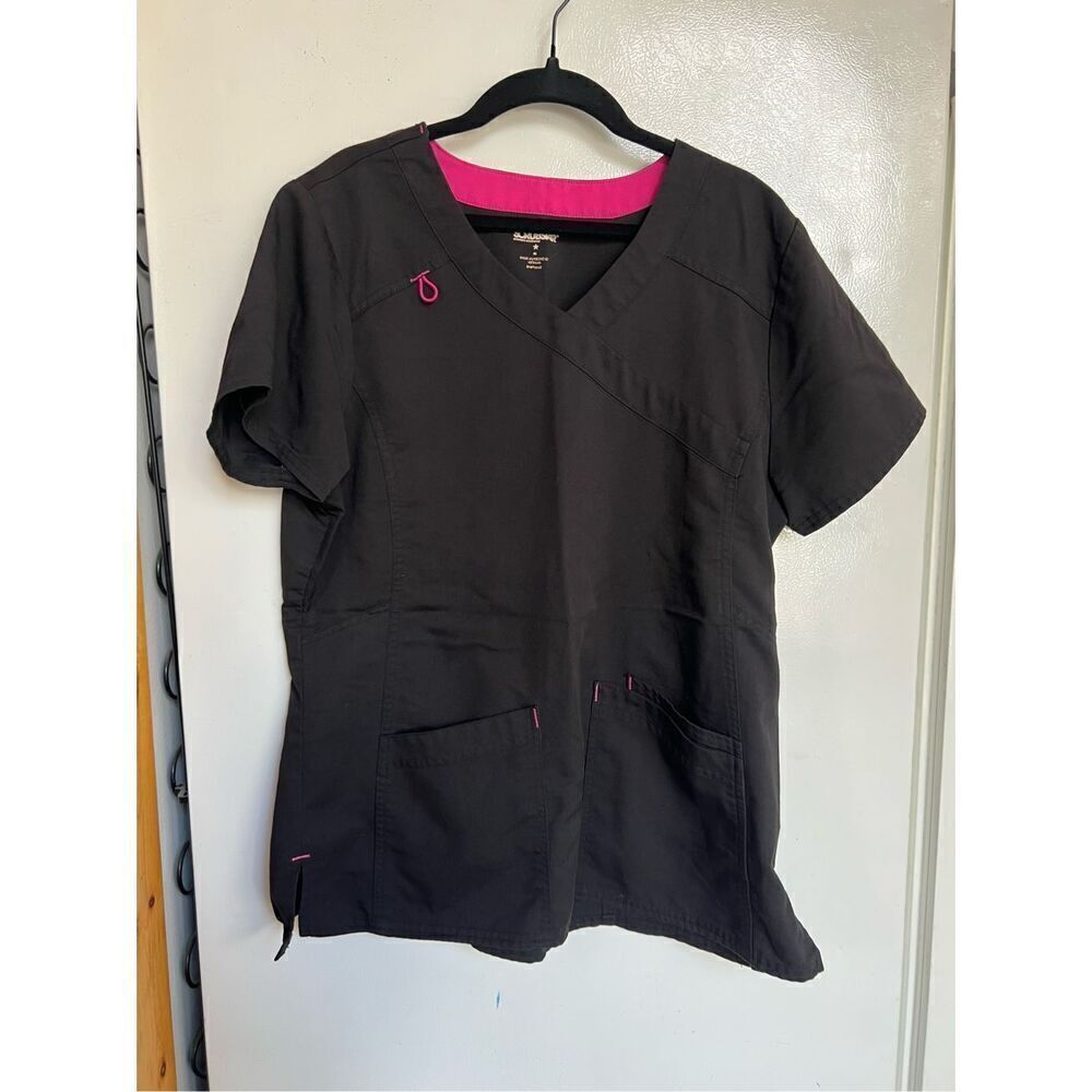 Scrubstar Black Scrub Top Woman’s Size Medium